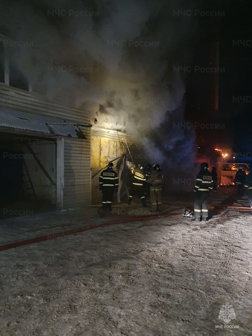 Пожар в нежилом здании в городском округе Сергиев-Посад