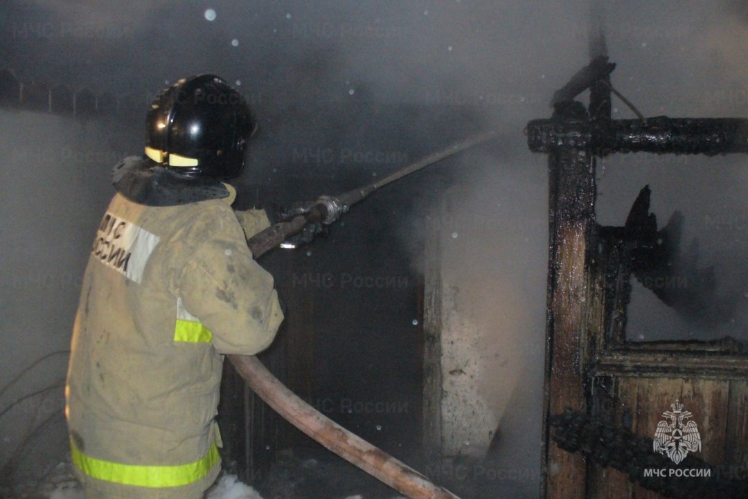 Пожар в хозяйственной постройке в городском округе Сергиев-Посад