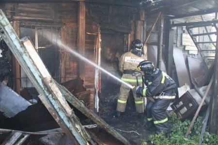 Пожар в хозяйственной постройке в городском округе Сергиево-Посадский